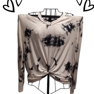 COLD SHOULDER tye dye long sleeve cropped top by SHIEN Size 3x